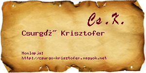 Csurgó Krisztofer névjegykártya