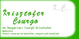 krisztofer csurgo business card